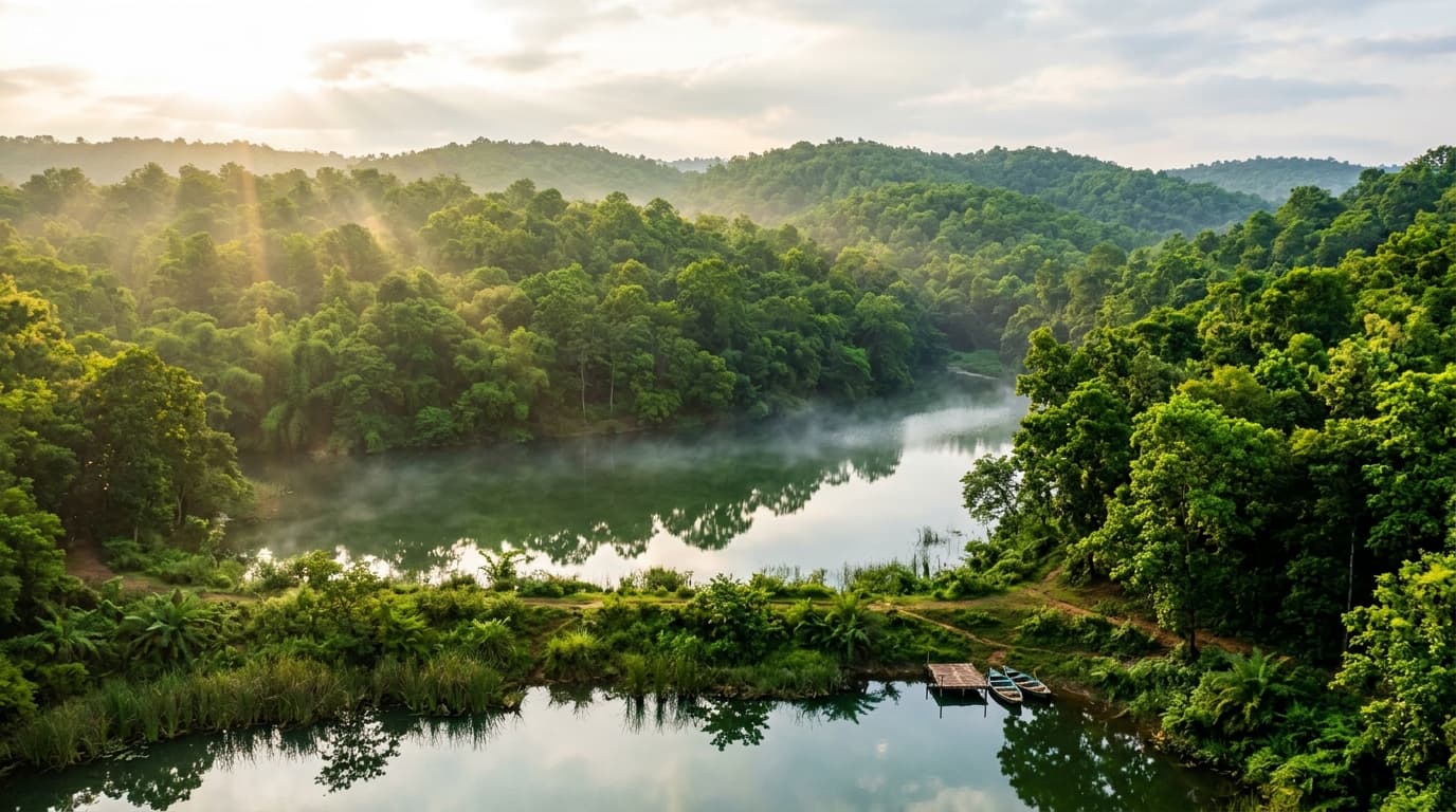 Chandaka forest reserve serene landscape and natural water reservoir